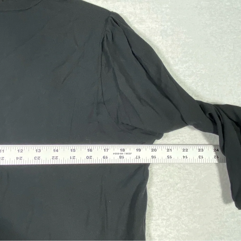 Angels Forever Young Boho Floral Blouse Women M Black Embroidered 3/4 Sleeve NWT - Picture 13 of 15